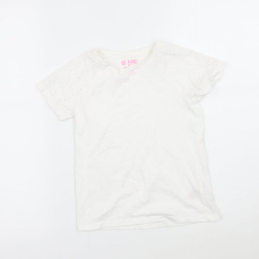 F&F Girls White   Basic T-Shirt Size 6 Years