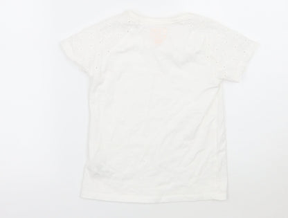 F&F Girls White   Basic T-Shirt Size 6 Years