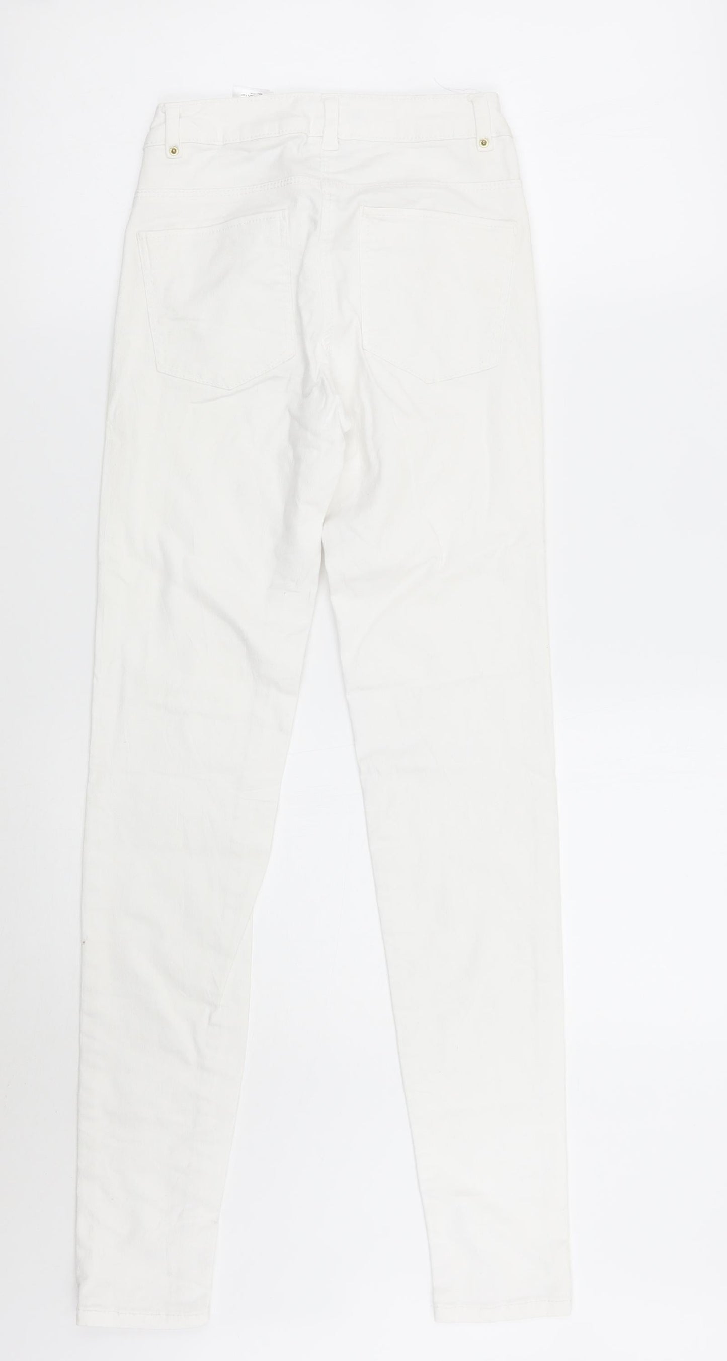 Womens UK Size 2XS H&M Regular Fit Skinny White Jeans