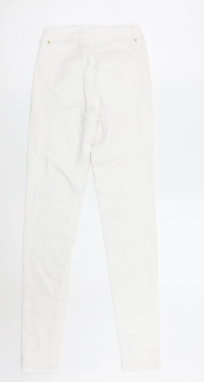 Womens UK Size 2XS H&M Regular Fit Skinny White Jeans
