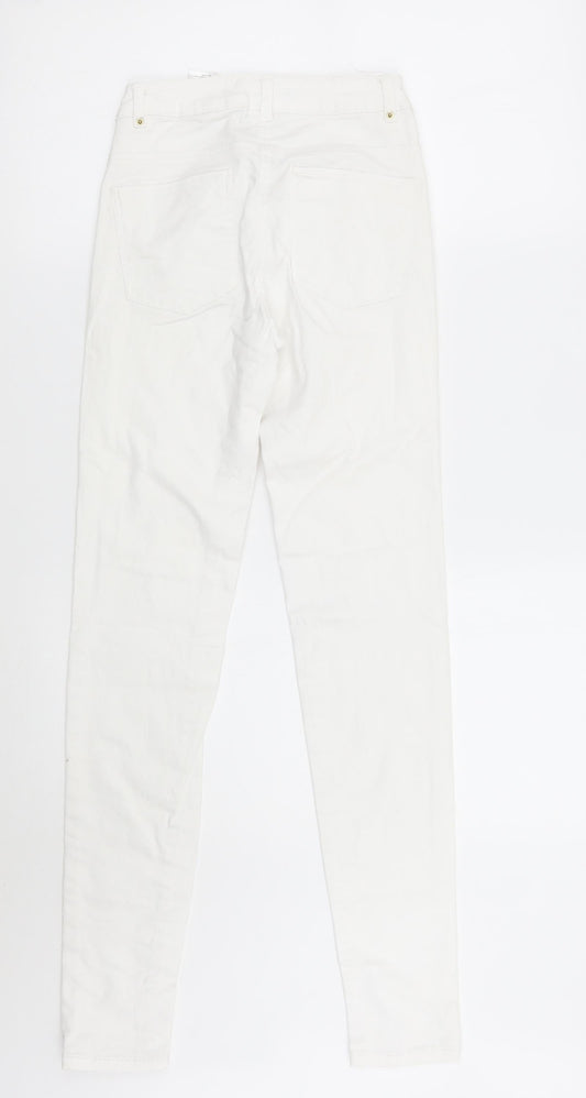 Womens UK Size 2XS H&M Regular Fit Skinny White Jeans