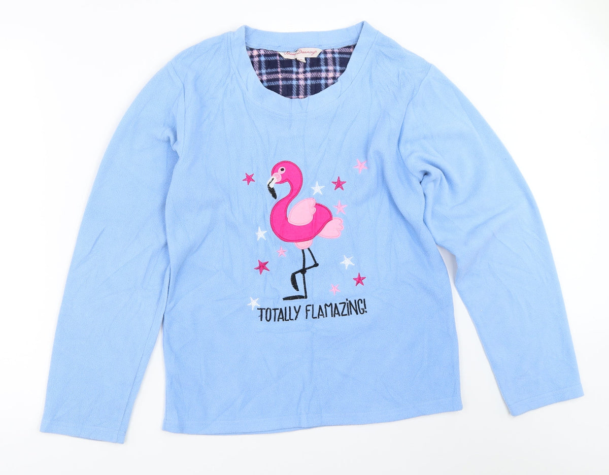 Forever Dreaming Womens Blue Solid  Top Pyjama Top Size S
