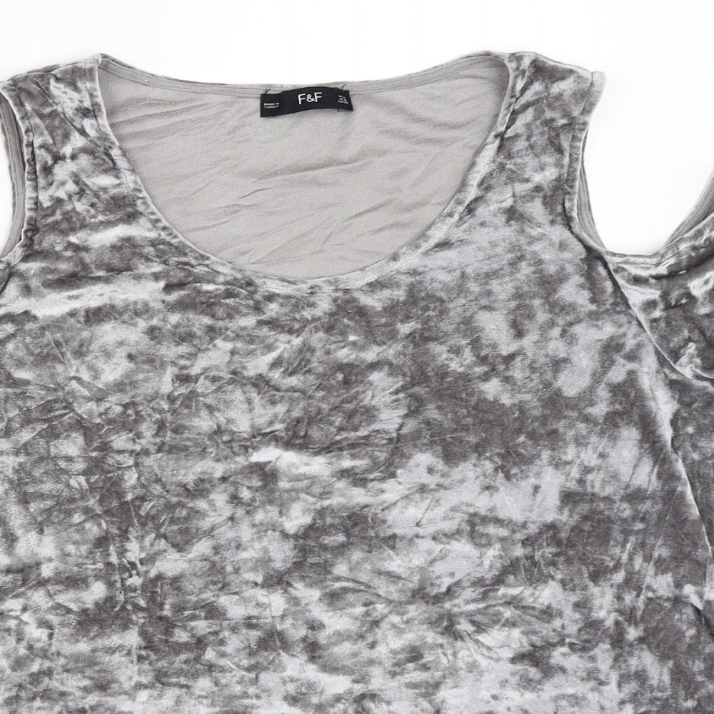 F&F Womens Silver   Basic Blouse Size 14