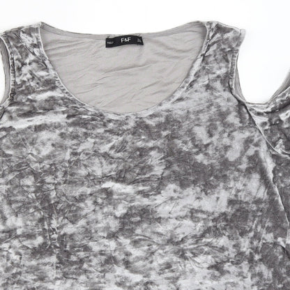 F&F Womens Silver   Basic Blouse Size 14