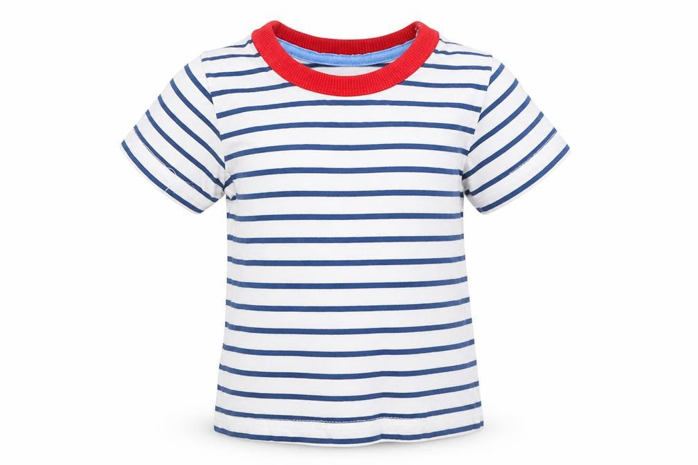 George Boys White Striped  Basic T-Shirt Size 3-6 Months