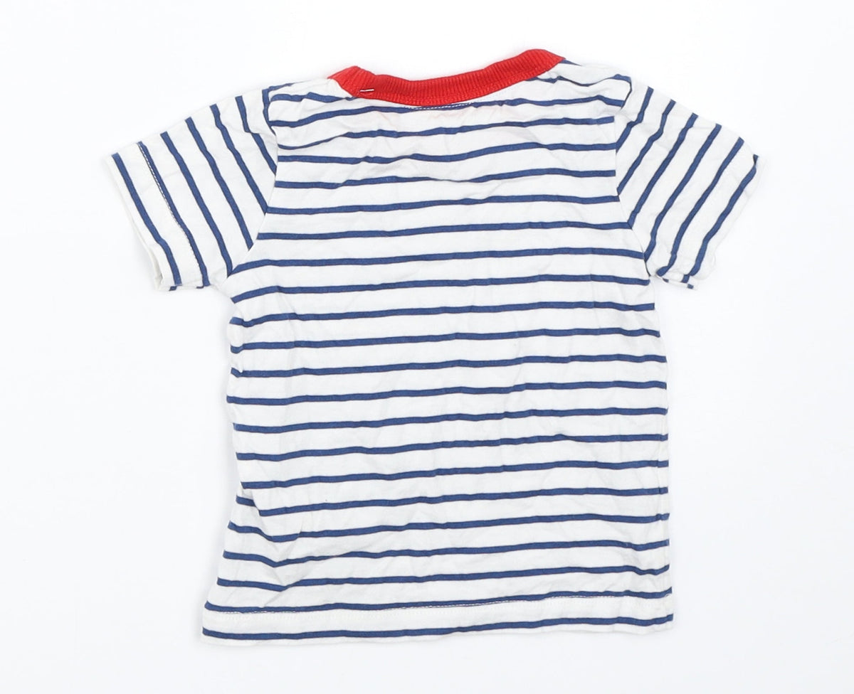 George Boys White Striped  Basic T-Shirt Size 3-6 Months