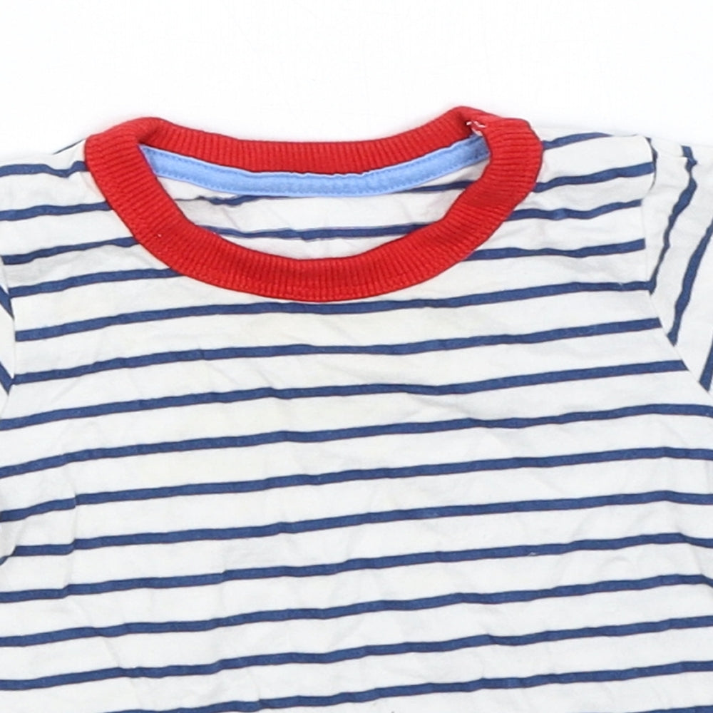 George Boys White Striped  Basic T-Shirt Size 3-6 Months