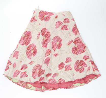 White Edition Womens Pink Floral  Flare Skirt Size 12