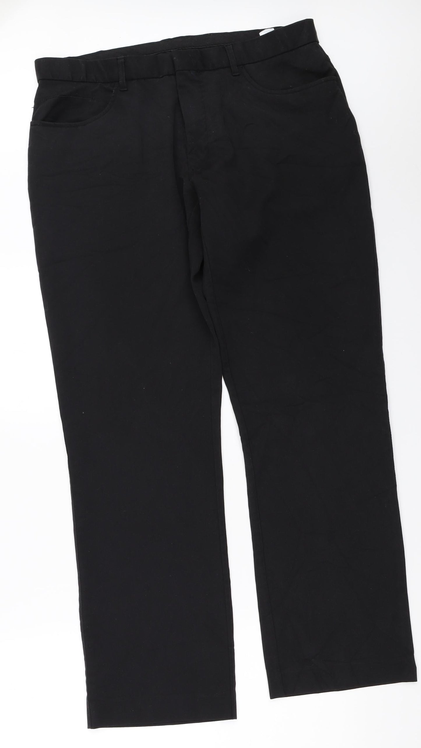 Mens UK Size 36 in Cedar Wood State Regular Fit  Black Trousers