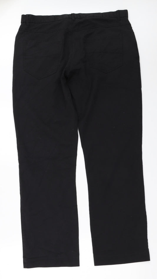 Mens UK Size 36 in Cedar Wood State Regular Fit  Black Trousers