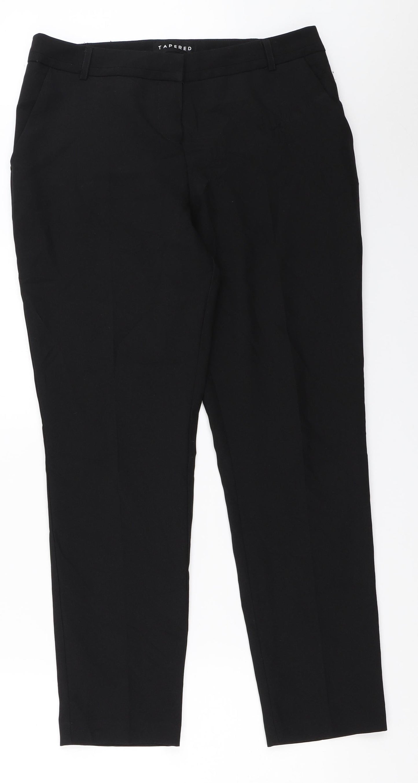 Womens UK Size 10 Peacocks Regular Fit  Black Trousers