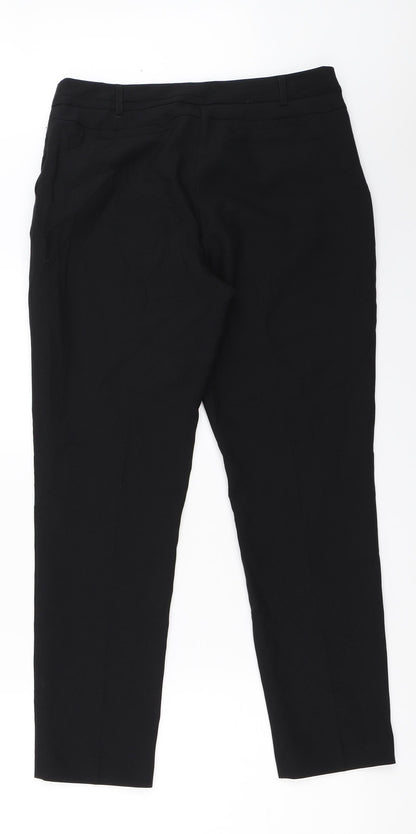 Womens UK Size 10 Peacocks Regular Fit  Black Trousers