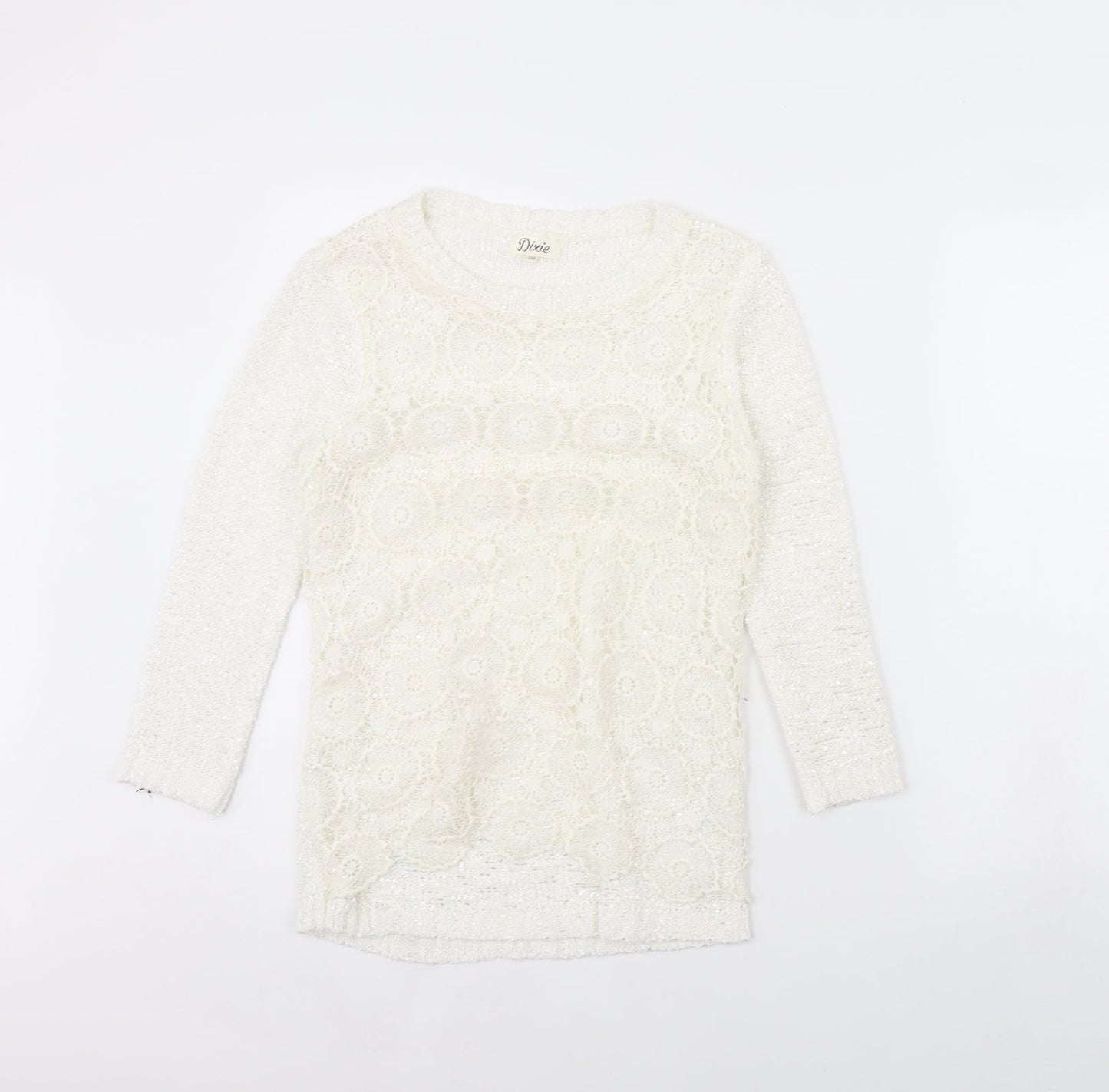 Dixie Womens White   Pullover Jumper Size S
