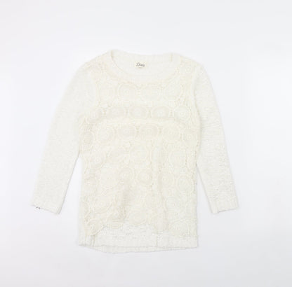 Dixie Womens White   Pullover Jumper Size S