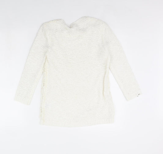 Dixie Womens White   Pullover Jumper Size S