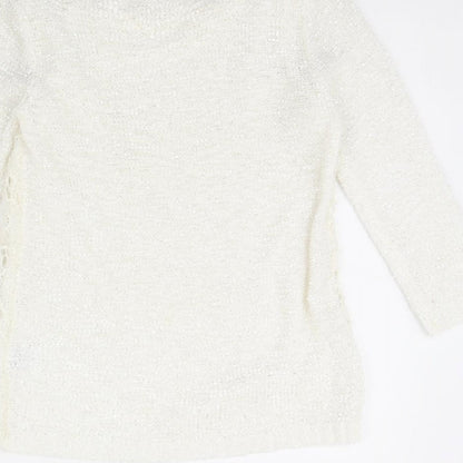 Dixie Womens White   Pullover Jumper Size S