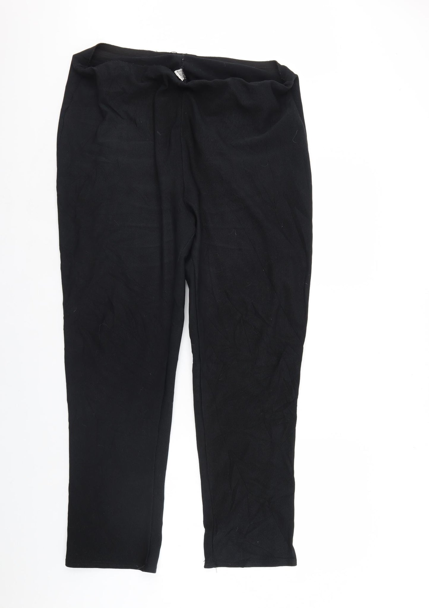 Womens UK Size 20 Preworn Regular Fit Dress Pants Black Trousers