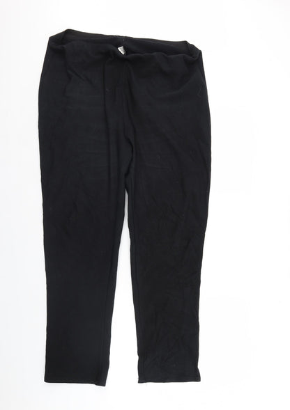 Womens UK Size 20 Preworn Regular Fit Dress Pants Black Trousers