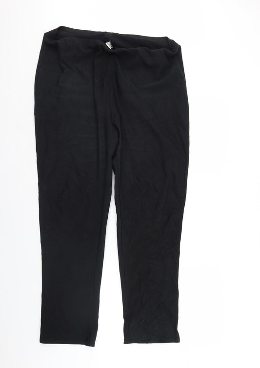 Womens UK Size 20 Preworn Regular Fit Dress Pants Black Trousers
