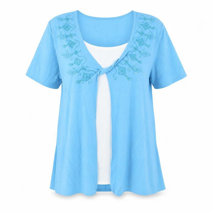Womens UK Size 10 Sonic Collection Blue Basic Blouse