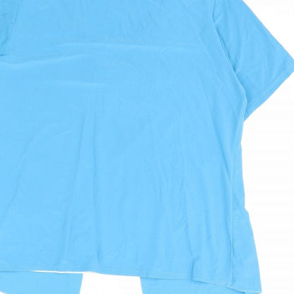 Womens UK Size 10 Sonic Collection Blue Basic Blouse