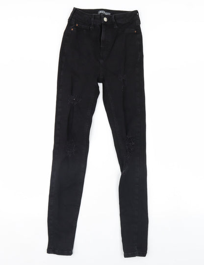 Denim & Co. Womens Black  Denim Skinny Jeans Size 6 L28 in
