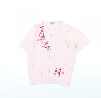 Womens UK Size S Mia Moda Pink Pullover Jumper