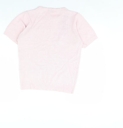 Womens UK Size S Mia Moda Pink Pullover Jumper