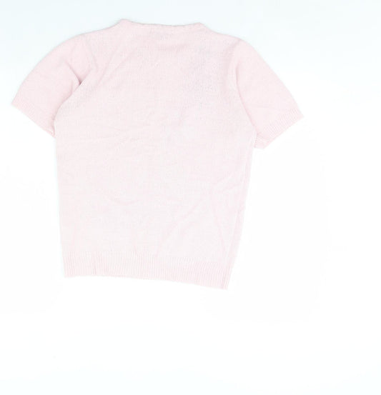 Womens UK Size S Mia Moda Pink Pullover Jumper