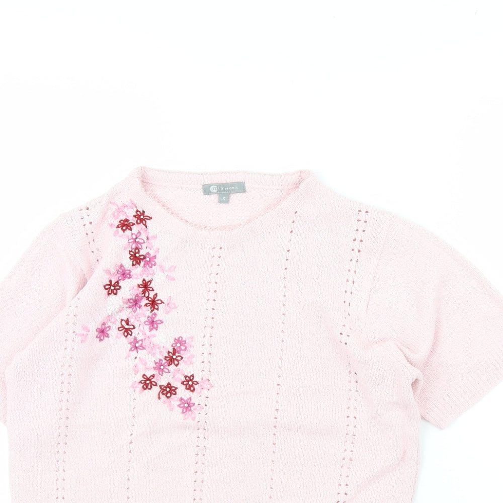 Womens UK Size S Mia Moda Pink Pullover Jumper