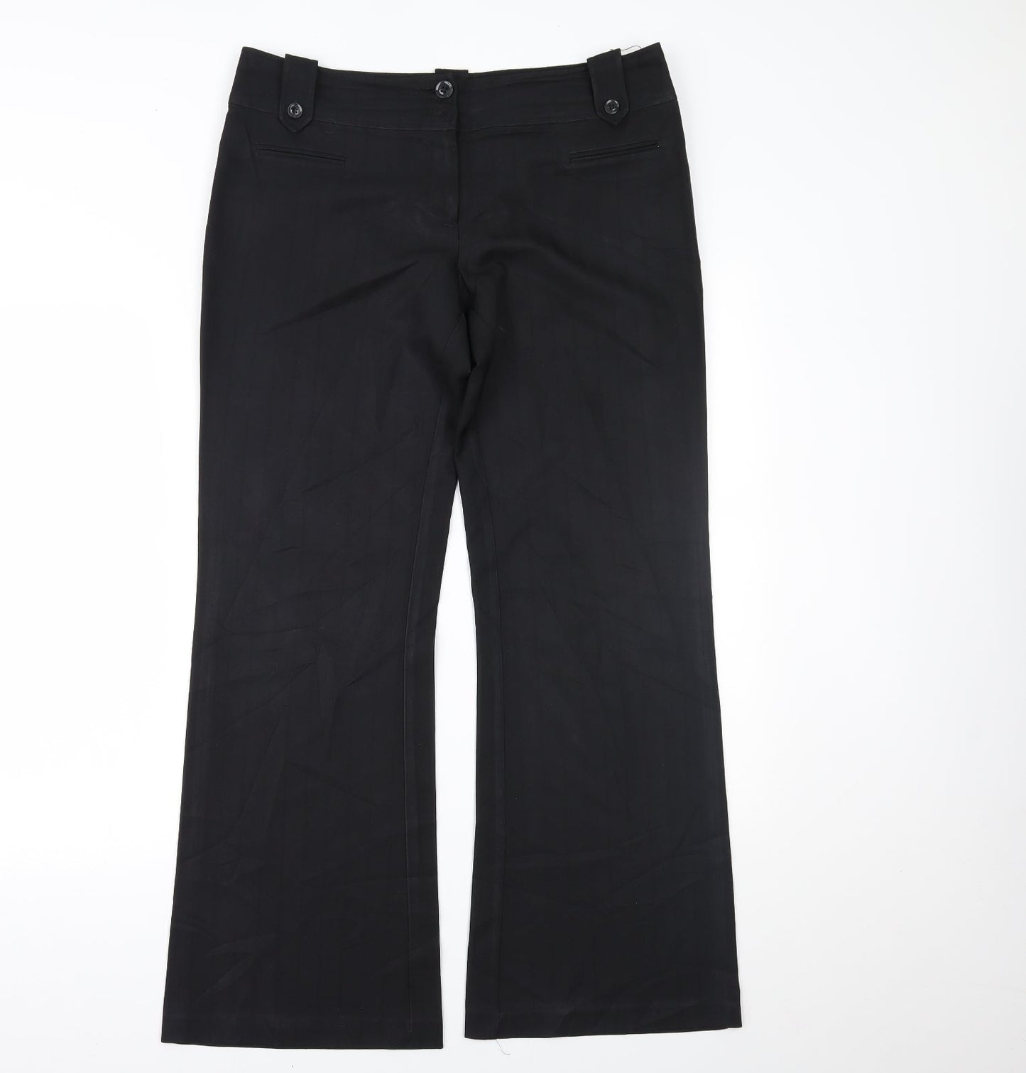 Womens UK Size 12 F&F Regular Fit  Black Trousers