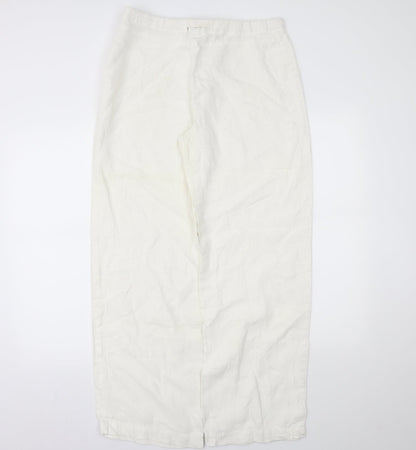 Molton Womens White   Trousers  Size 14 L28 in