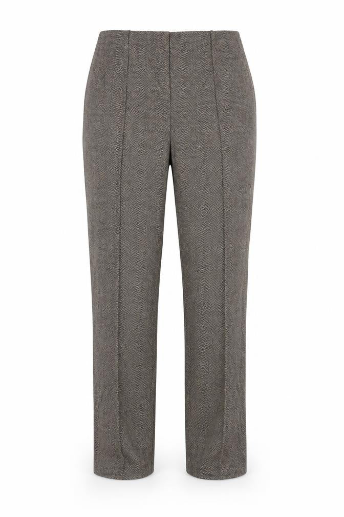 Bonmarché Womens Brown Check Trousers Size 14 L23 in