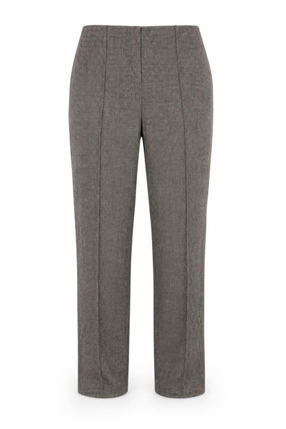 Bonmarché Womens Brown Check Trousers Size 14 L23 in