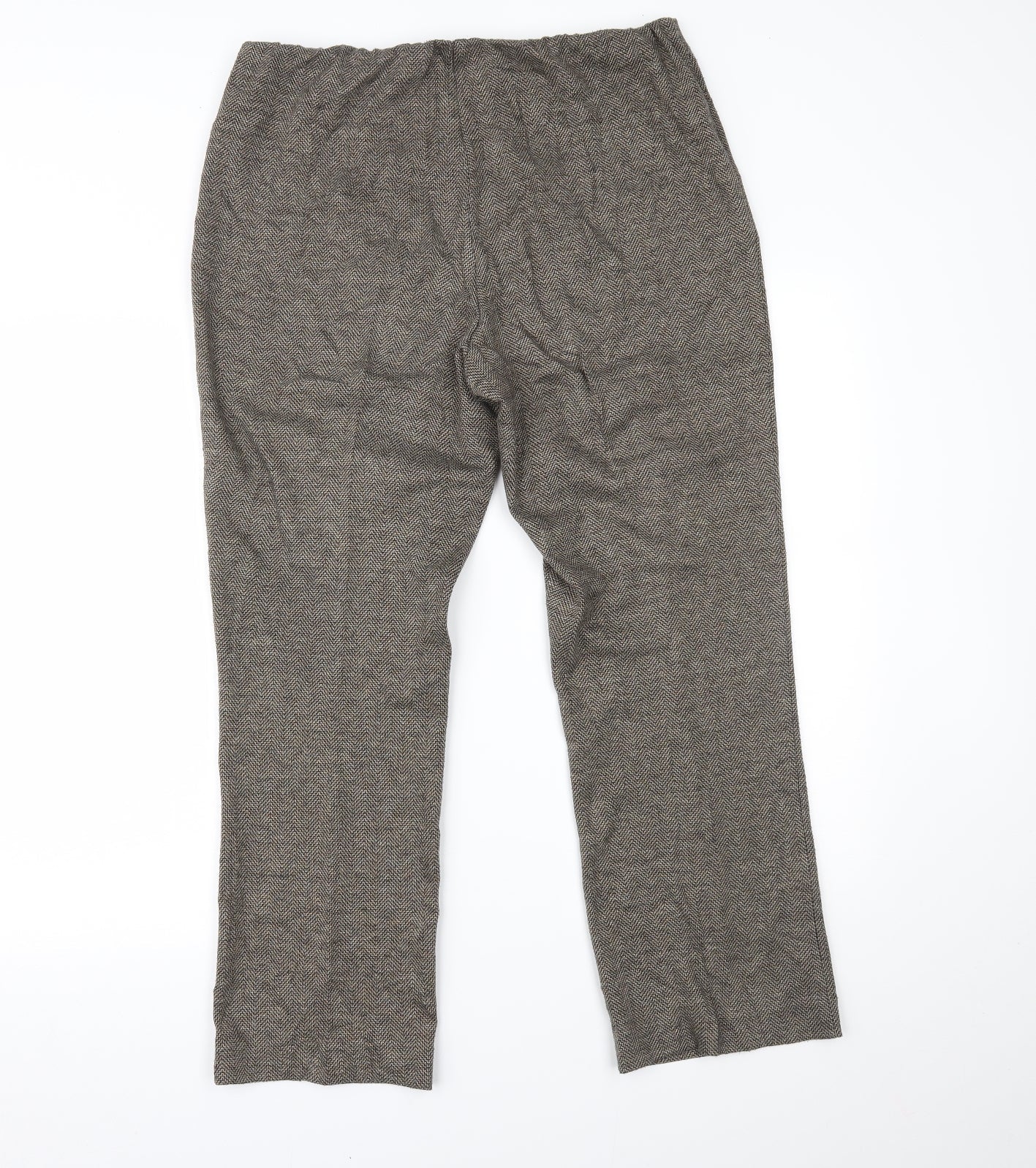 BM Womens Brown Check  Trousers  Size 14 L23 in