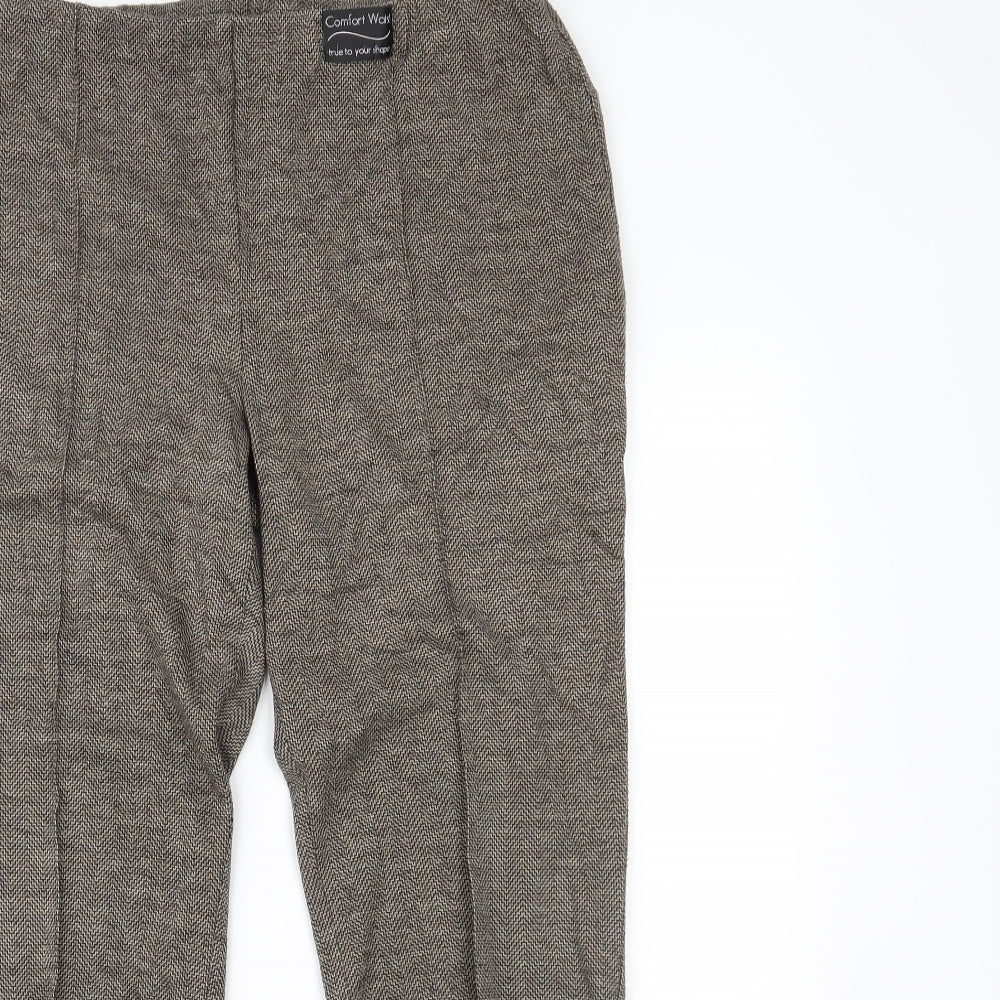 BM Womens Brown Check  Trousers  Size 14 L23 in