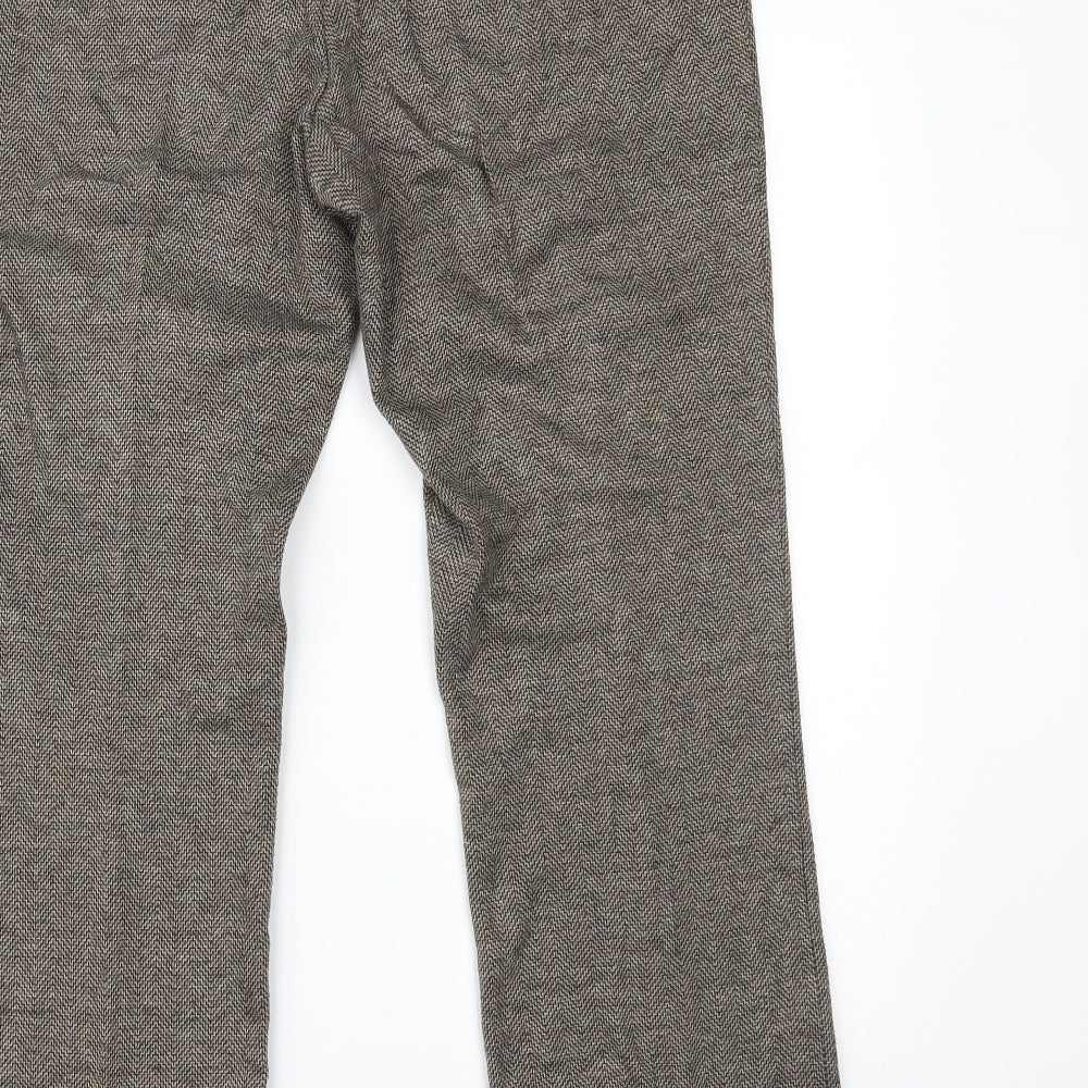 BM Womens Brown Check  Trousers  Size 14 L23 in