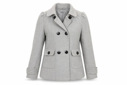 Womens UK Size 12 Dorothy Perkins Grey Overcoat