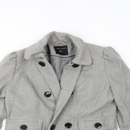 Womens UK Size 12 Dorothy Perkins Grey Overcoat