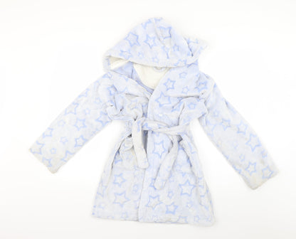 Nutmeg Girls Blue Geometric  Top Robe Size 9-10 Years