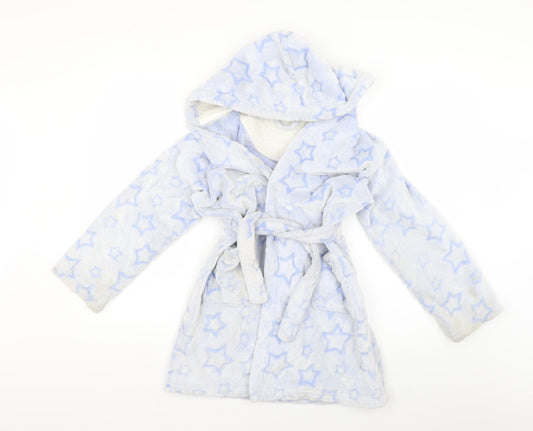 Nutmeg Girls Blue Geometric  Top Robe Size 9-10 Years