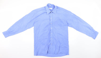 Mens UK Collar Size M Preworn Smart Blue  Dress Shirt