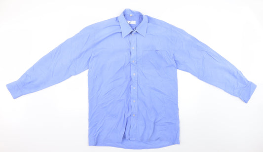 Mens UK Collar Size M Preworn Smart Blue  Dress Shirt