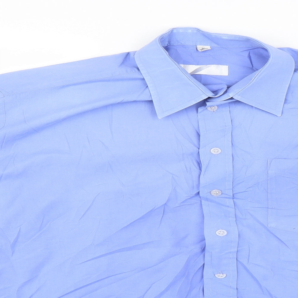 Mens UK Collar Size M Preworn Smart Blue  Dress Shirt