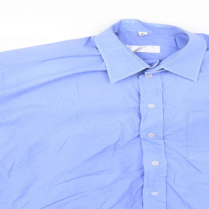 Mens UK Collar Size M Preworn Smart Blue  Dress Shirt