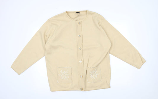 Avant Garde Womens Beige   Cardigan Jumper Size XL