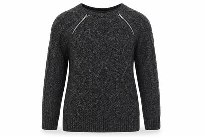 M&S Womens Grey   Pullover Jumper Size M  - zip details