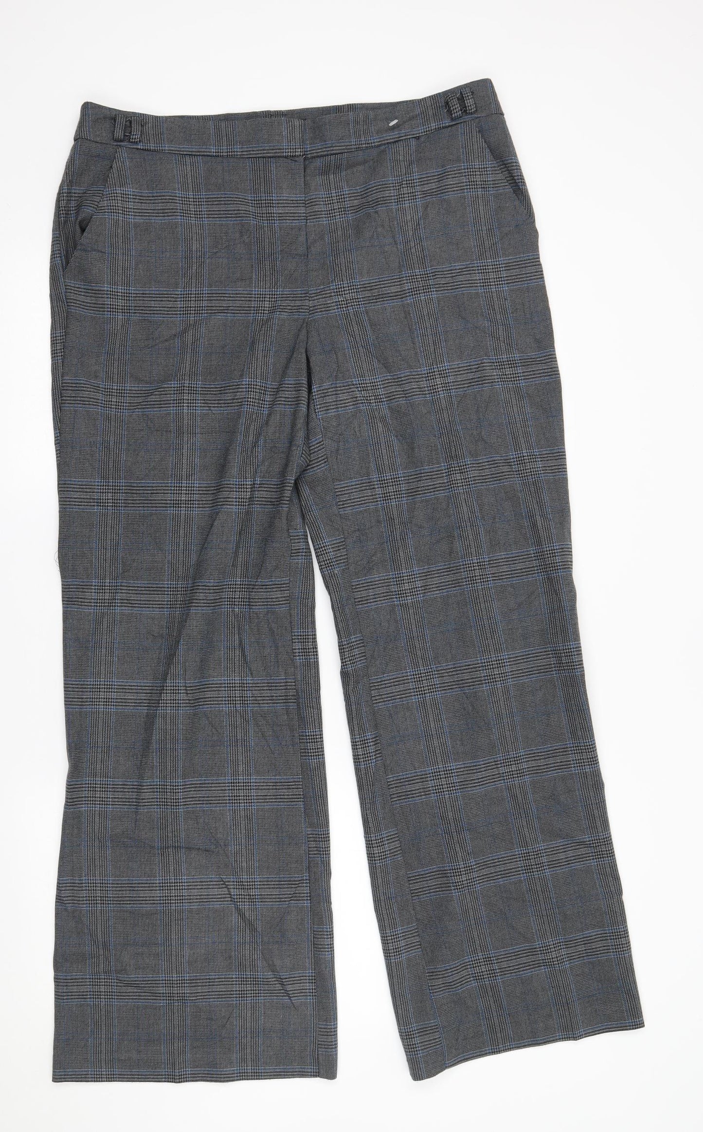 George Womens Grey Plaid  Trousers  Size 14 L29 in