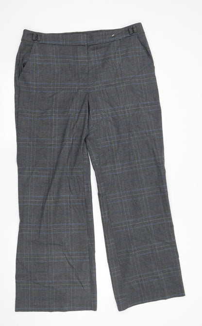 George Womens Grey Plaid  Trousers  Size 14 L29 in