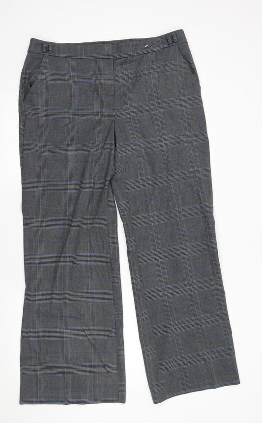 George Womens Grey Plaid  Trousers  Size 14 L29 in